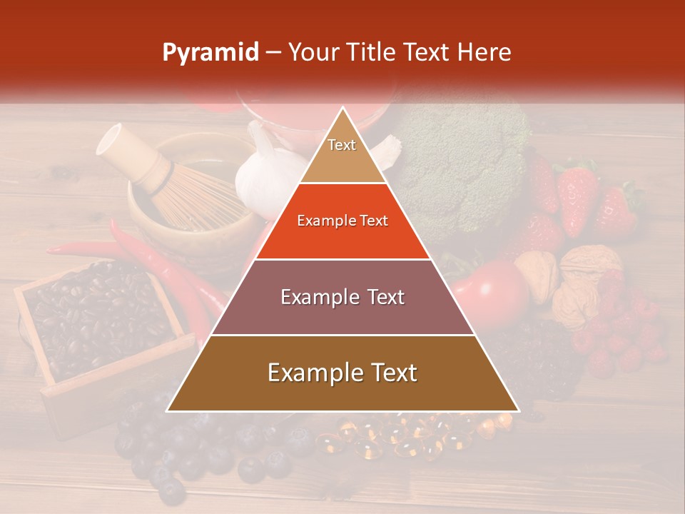 A Variety Of Fruits And Vegetables On A Wooden Table PowerPoint Template