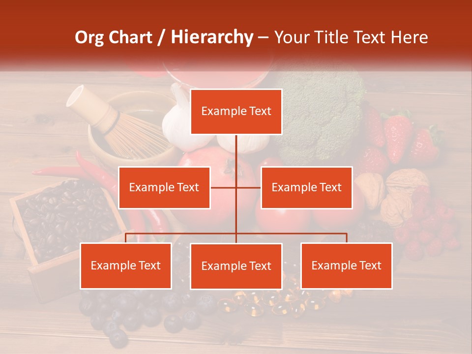 A Variety Of Fruits And Vegetables On A Wooden Table PowerPoint Template