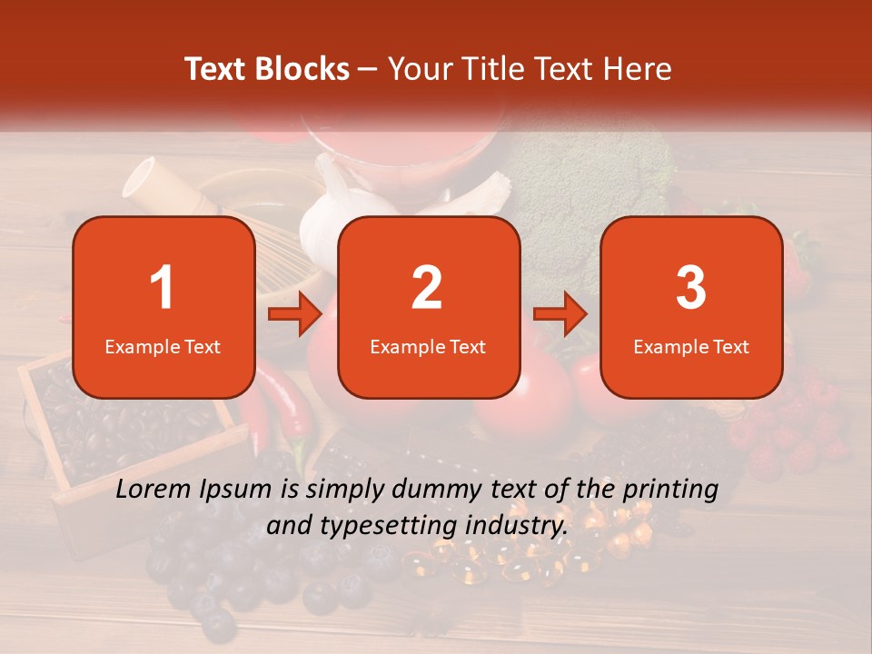 A Variety Of Fruits And Vegetables On A Wooden Table PowerPoint Template