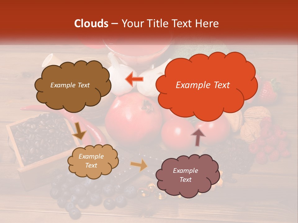 A Variety Of Fruits And Vegetables On A Wooden Table PowerPoint Template