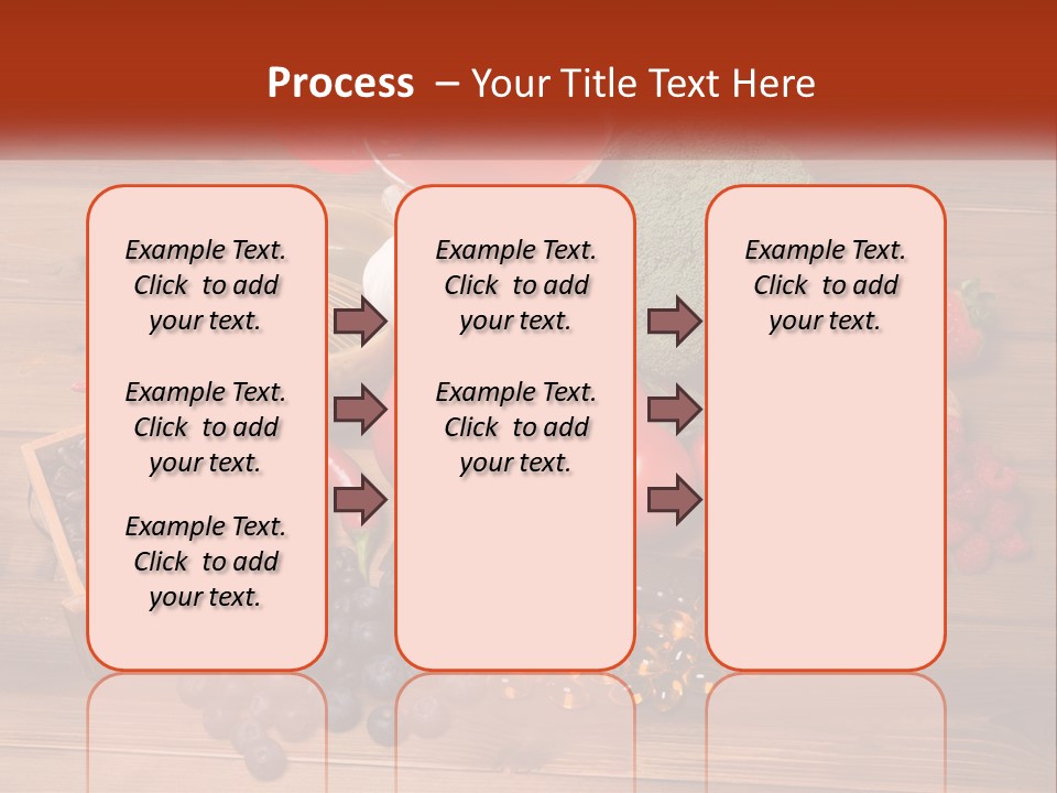A Variety Of Fruits And Vegetables On A Wooden Table PowerPoint Template
