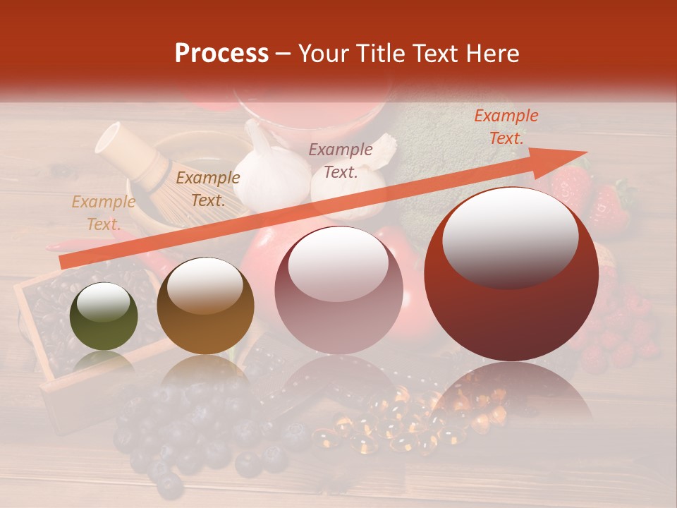 A Variety Of Fruits And Vegetables On A Wooden Table PowerPoint Template