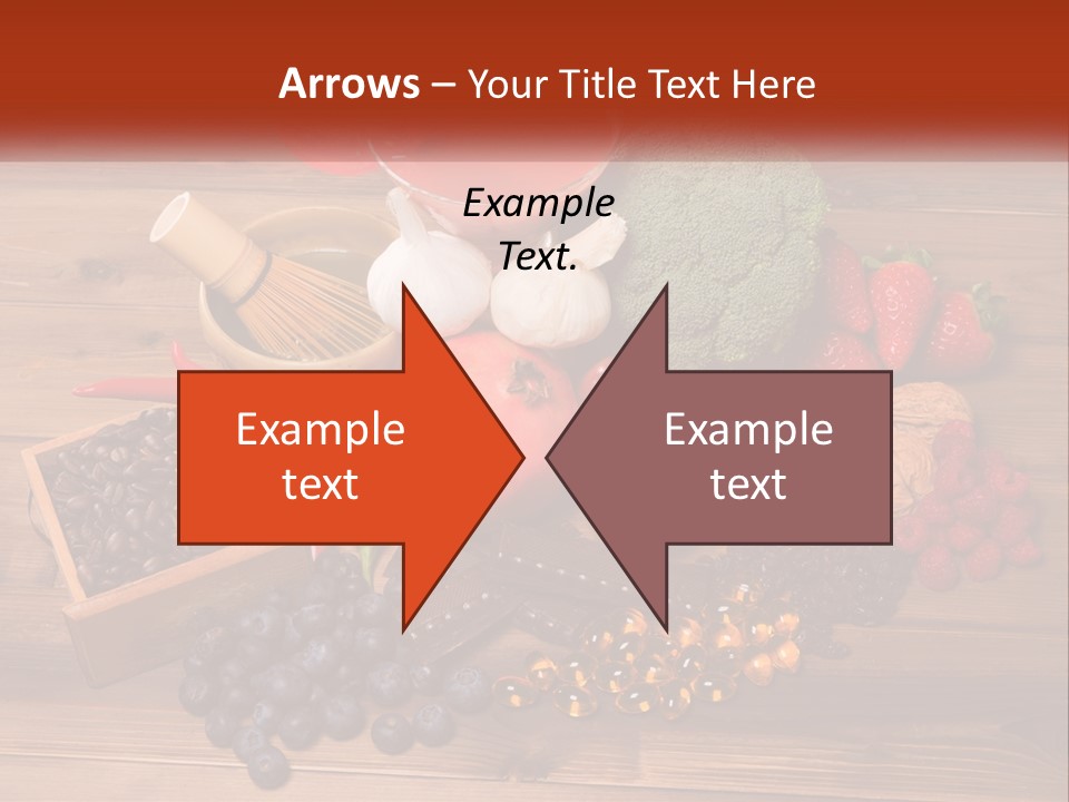 A Variety Of Fruits And Vegetables On A Wooden Table PowerPoint Template