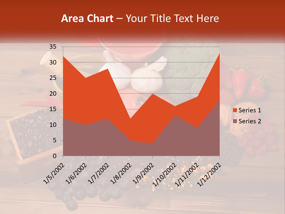 A Variety Of Fruits And Vegetables On A Wooden Table PowerPoint Template