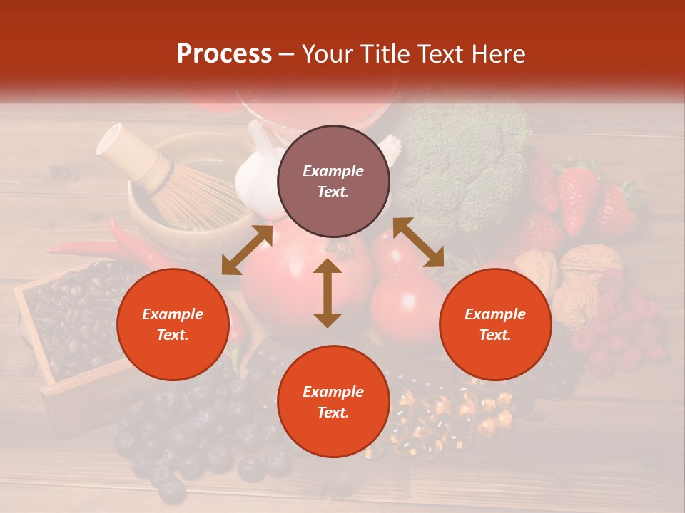 A Variety Of Fruits And Vegetables On A Wooden Table PowerPoint Template