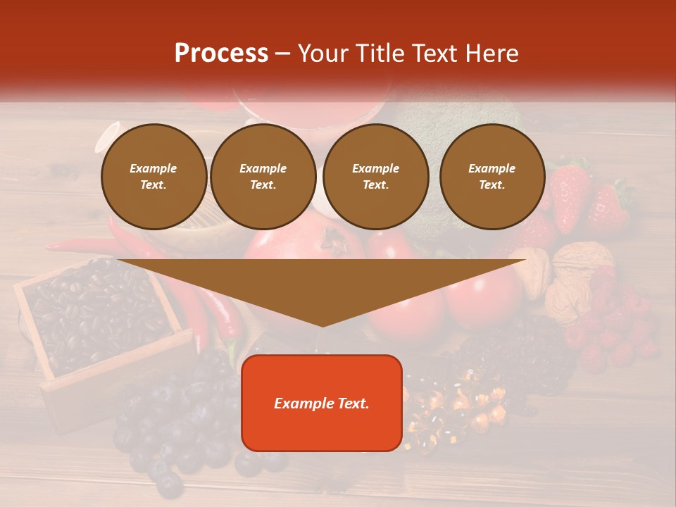 A Variety Of Fruits And Vegetables On A Wooden Table PowerPoint Template