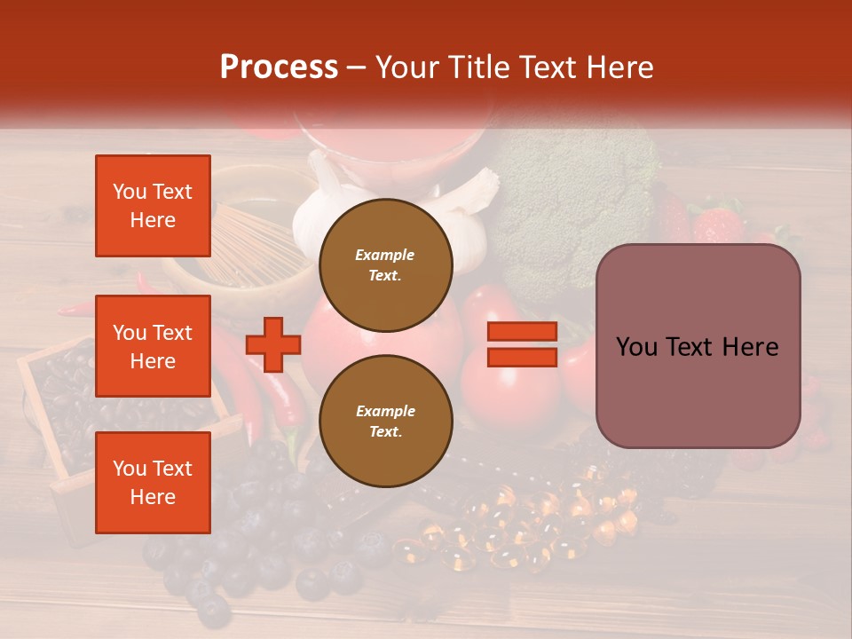 A Variety Of Fruits And Vegetables On A Wooden Table PowerPoint Template