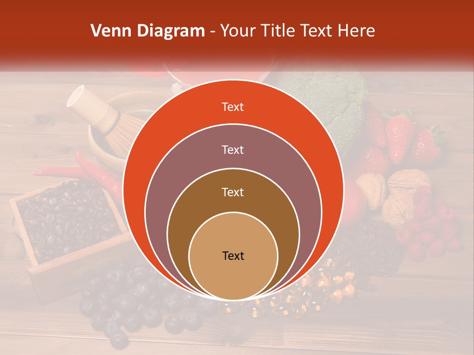 A Variety Of Fruits And Vegetables On A Wooden Table PowerPoint Template