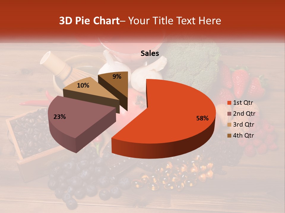 A Variety Of Fruits And Vegetables On A Wooden Table PowerPoint Template