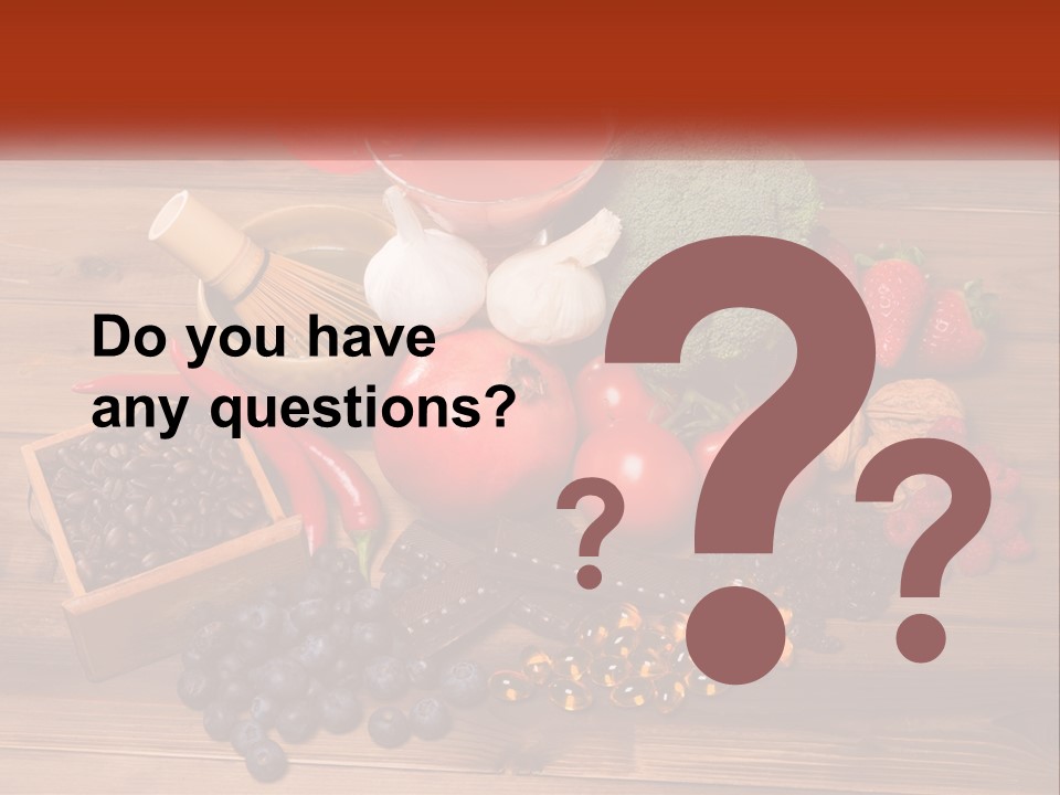 A Variety Of Fruits And Vegetables On A Wooden Table PowerPoint Template