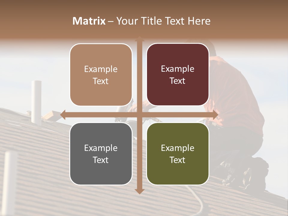 A Man Working On A Roof With A Power Drill PowerPoint Template