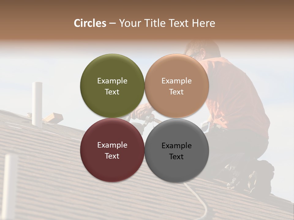 A Man Working On A Roof With A Power Drill PowerPoint Template