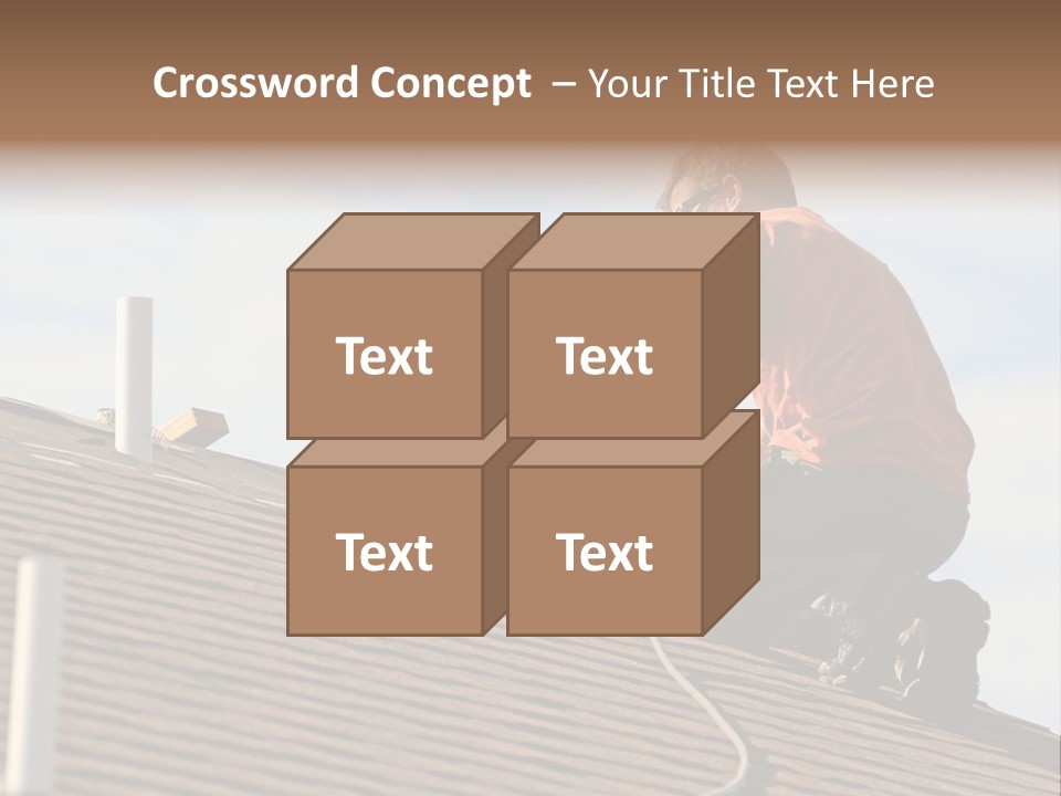 A Man Working On A Roof With A Power Drill PowerPoint Template
