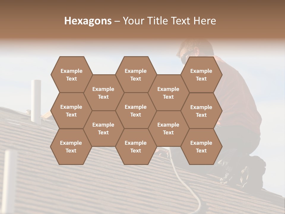 A Man Working On A Roof With A Power Drill PowerPoint Template