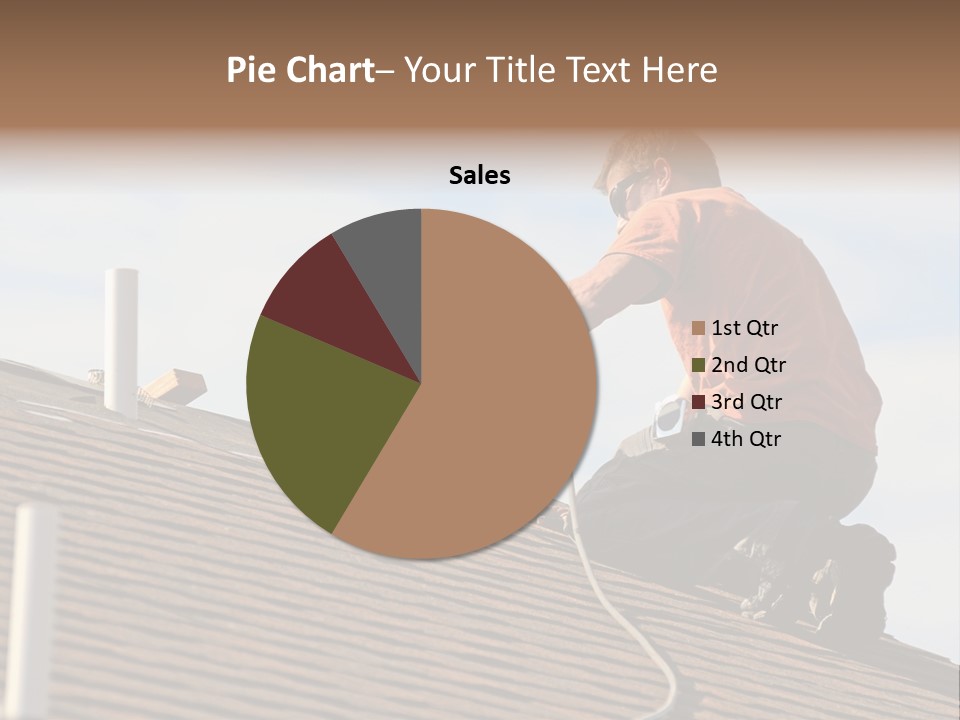 A Man Working On A Roof With A Power Drill PowerPoint Template