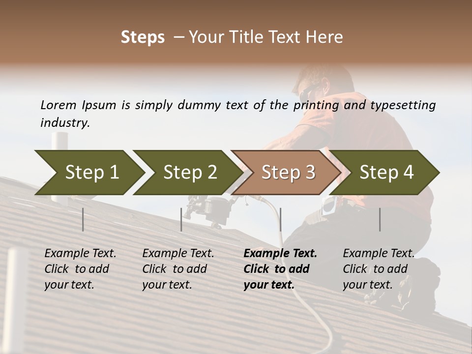 A Man Working On A Roof With A Power Drill PowerPoint Template