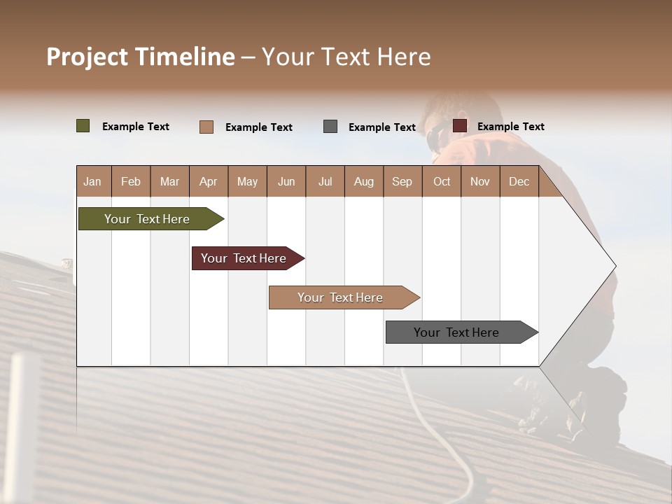 A Man Working On A Roof With A Power Drill PowerPoint Template