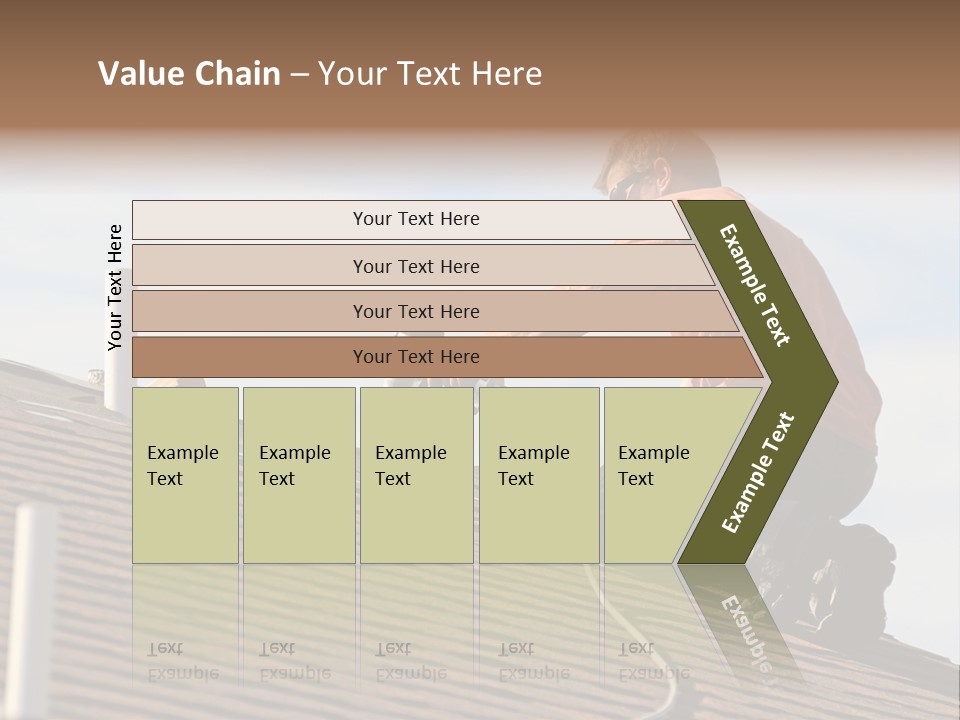 A Man Working On A Roof With A Power Drill PowerPoint Template