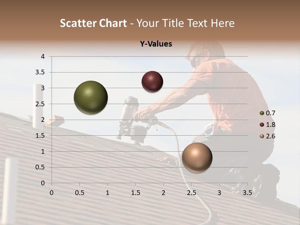 A Man Working On A Roof With A Power Drill PowerPoint Template