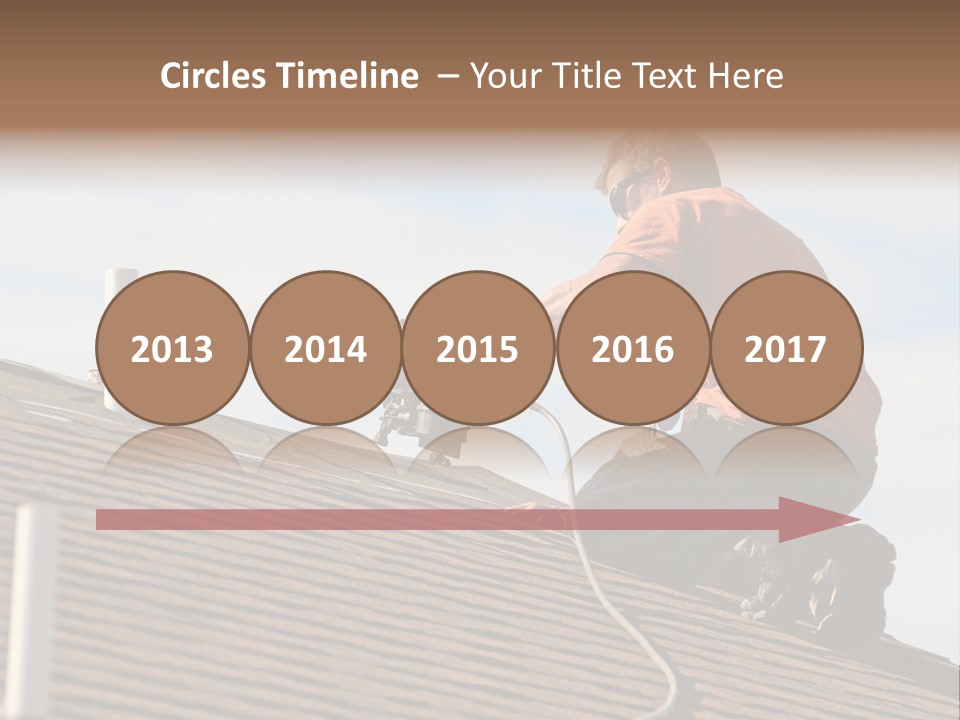 A Man Working On A Roof With A Power Drill PowerPoint Template