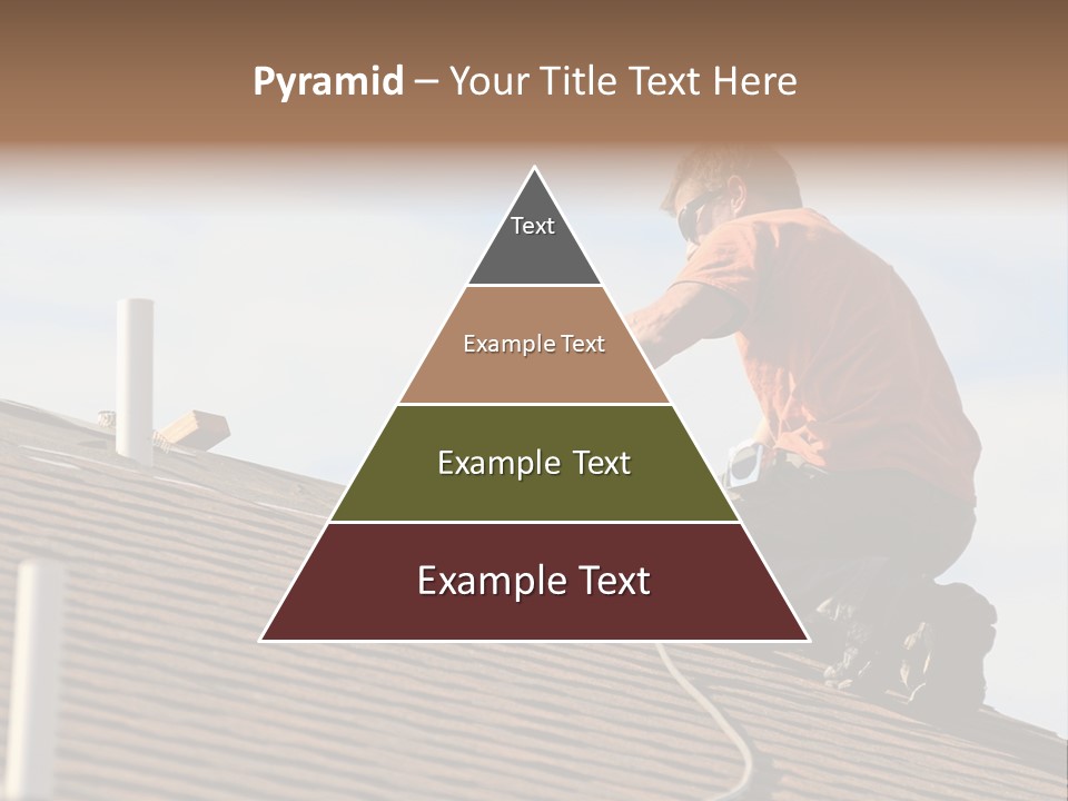 A Man Working On A Roof With A Power Drill PowerPoint Template