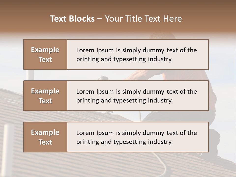 A Man Working On A Roof With A Power Drill PowerPoint Template