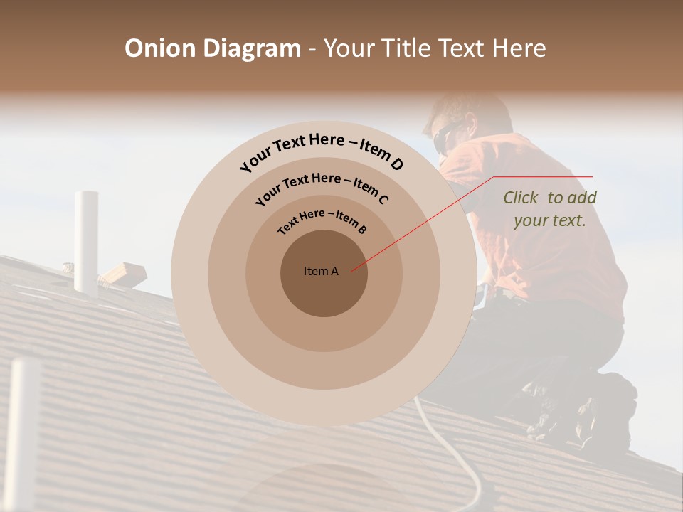 A Man Working On A Roof With A Power Drill PowerPoint Template