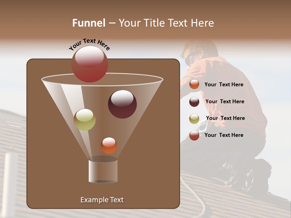 A Man Working On A Roof With A Power Drill PowerPoint Template