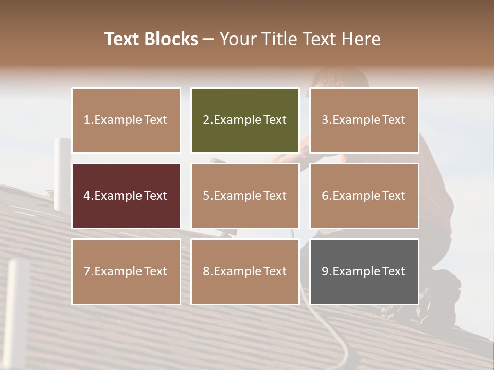 A Man Working On A Roof With A Power Drill PowerPoint Template