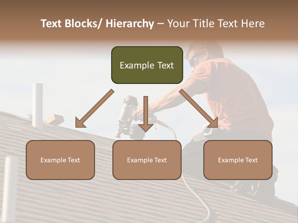 A Man Working On A Roof With A Power Drill PowerPoint Template