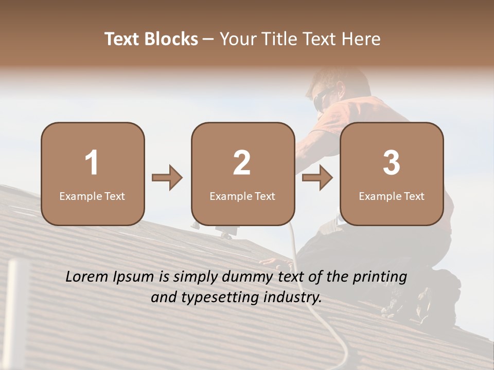 A Man Working On A Roof With A Power Drill PowerPoint Template