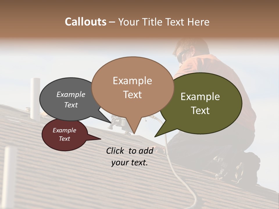 A Man Working On A Roof With A Power Drill PowerPoint Template