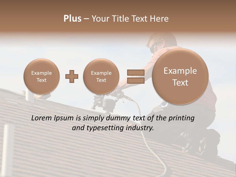 A Man Working On A Roof With A Power Drill PowerPoint Template