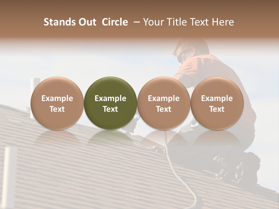 A Man Working On A Roof With A Power Drill PowerPoint Template