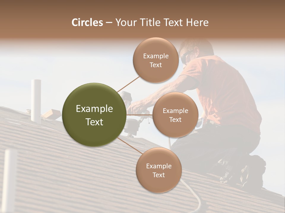 A Man Working On A Roof With A Power Drill PowerPoint Template
