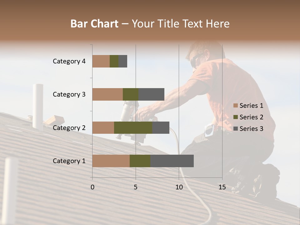 A Man Working On A Roof With A Power Drill PowerPoint Template