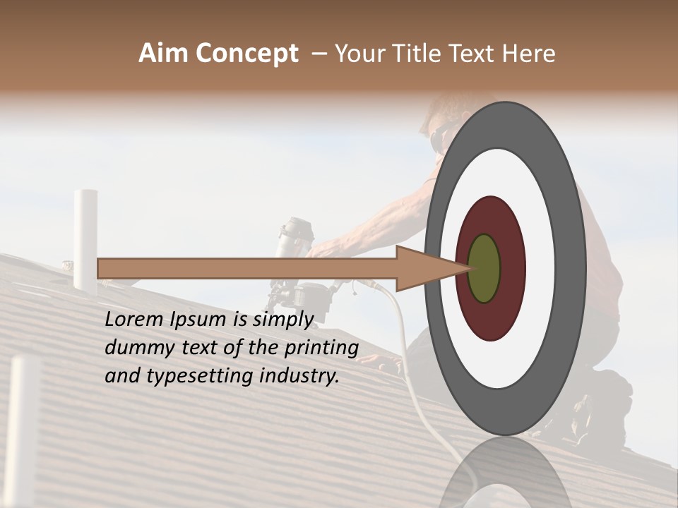 A Man Working On A Roof With A Power Drill PowerPoint Template