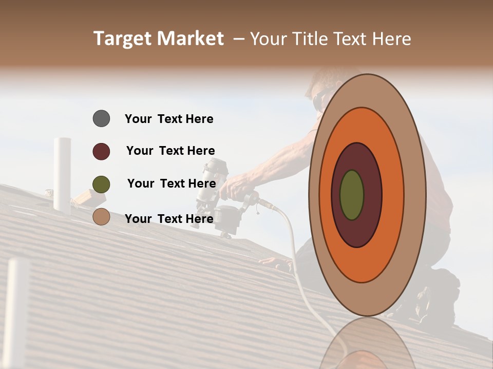 A Man Working On A Roof With A Power Drill PowerPoint Template