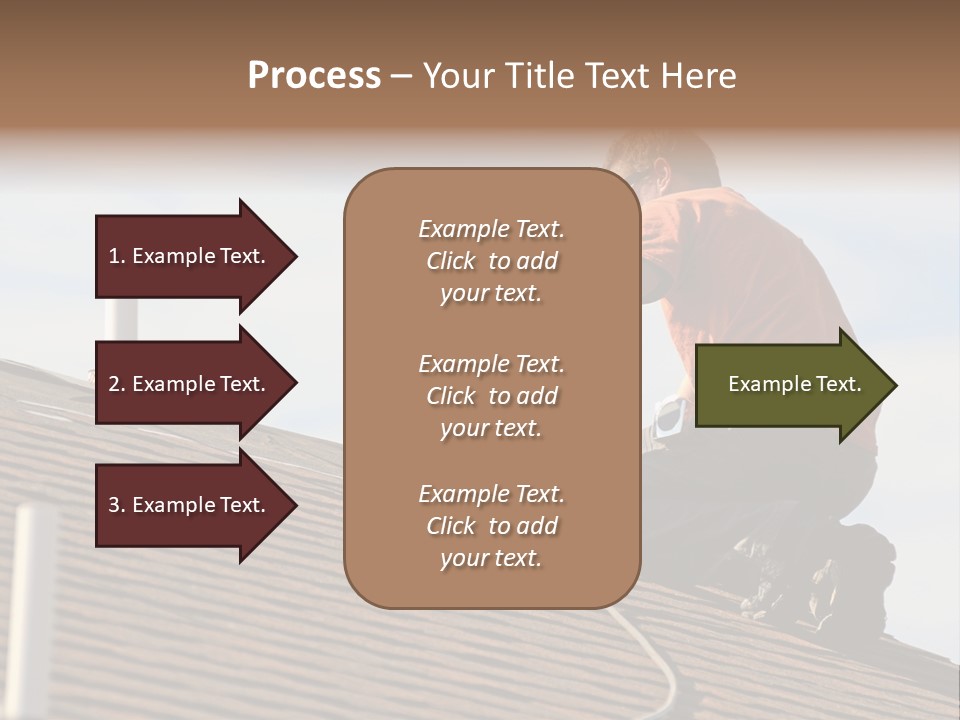 A Man Working On A Roof With A Power Drill PowerPoint Template