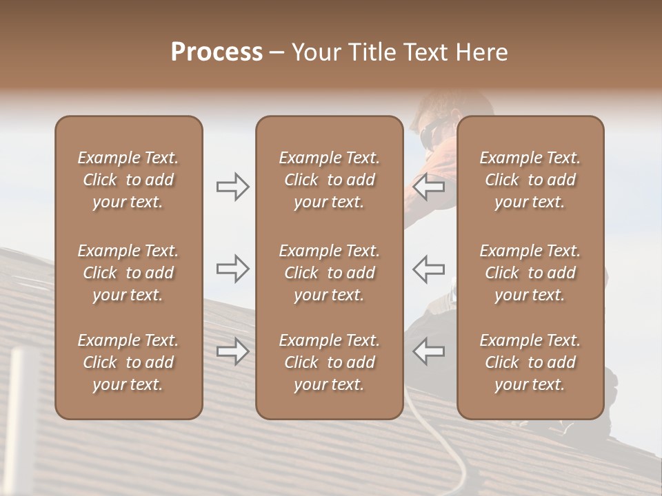 A Man Working On A Roof With A Power Drill PowerPoint Template