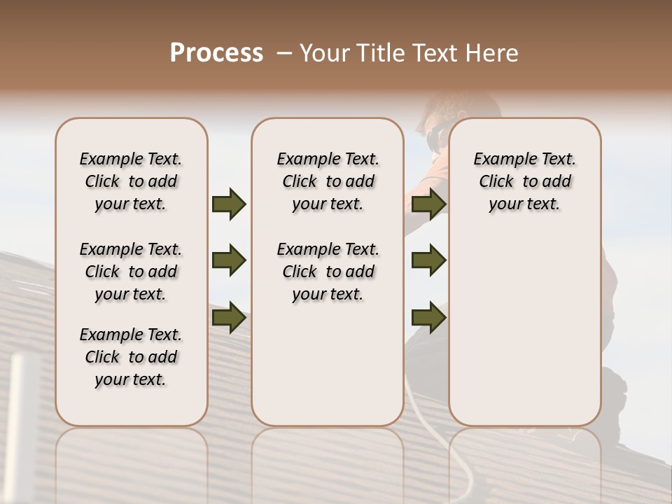 A Man Working On A Roof With A Power Drill PowerPoint Template
