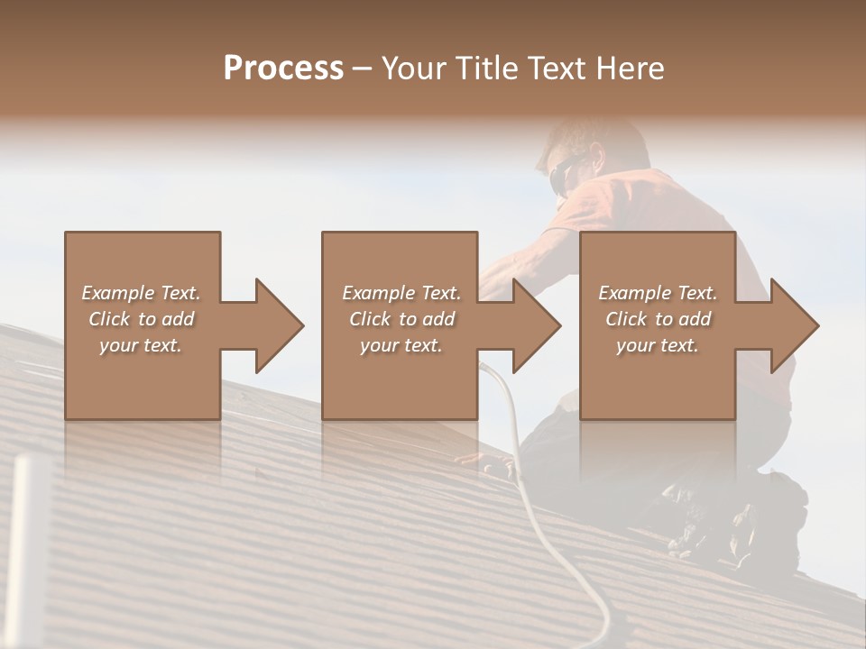 A Man Working On A Roof With A Power Drill PowerPoint Template