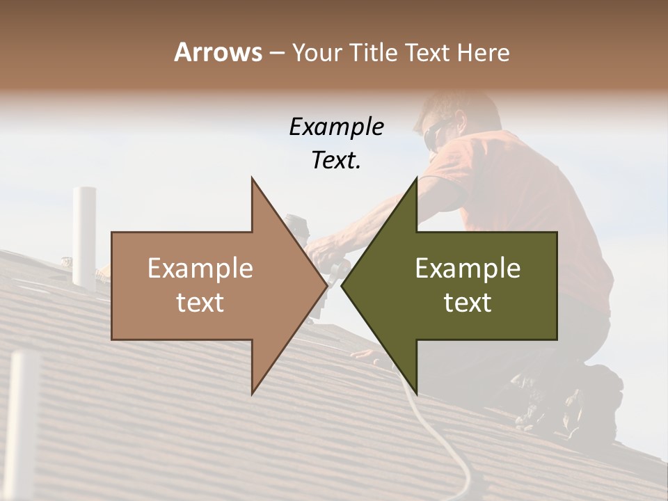 A Man Working On A Roof With A Power Drill PowerPoint Template