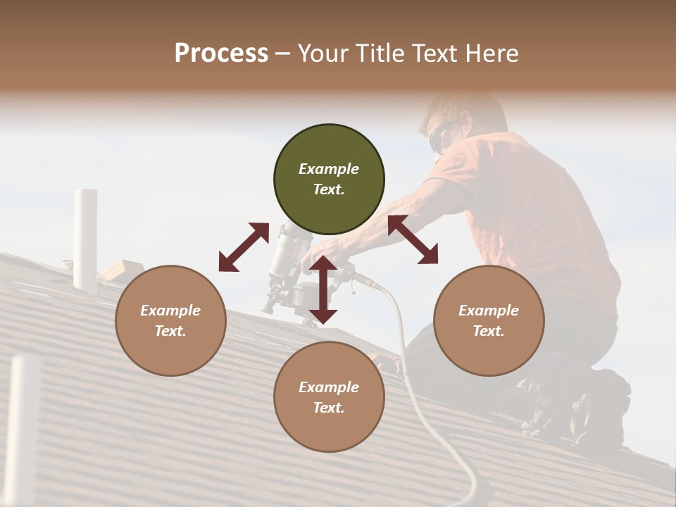 A Man Working On A Roof With A Power Drill PowerPoint Template