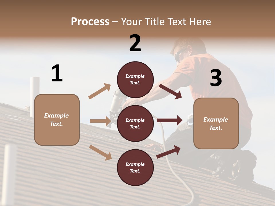 A Man Working On A Roof With A Power Drill PowerPoint Template