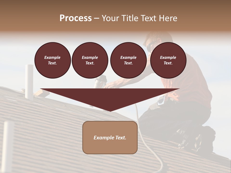A Man Working On A Roof With A Power Drill PowerPoint Template