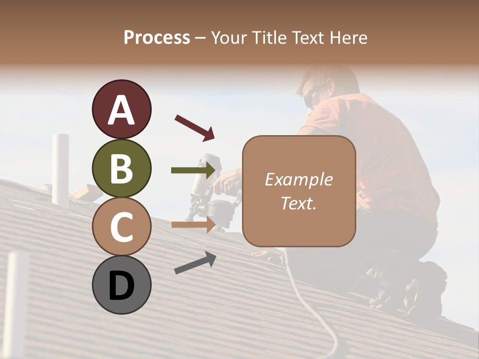 A Man Working On A Roof With A Power Drill PowerPoint Template