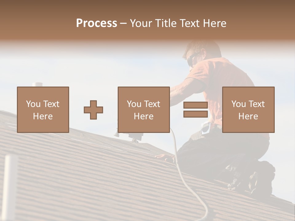 A Man Working On A Roof With A Power Drill PowerPoint Template