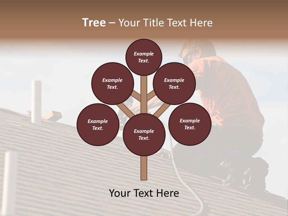 A Man Working On A Roof With A Power Drill PowerPoint Template