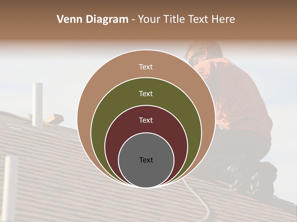 A Man Working On A Roof With A Power Drill PowerPoint Template